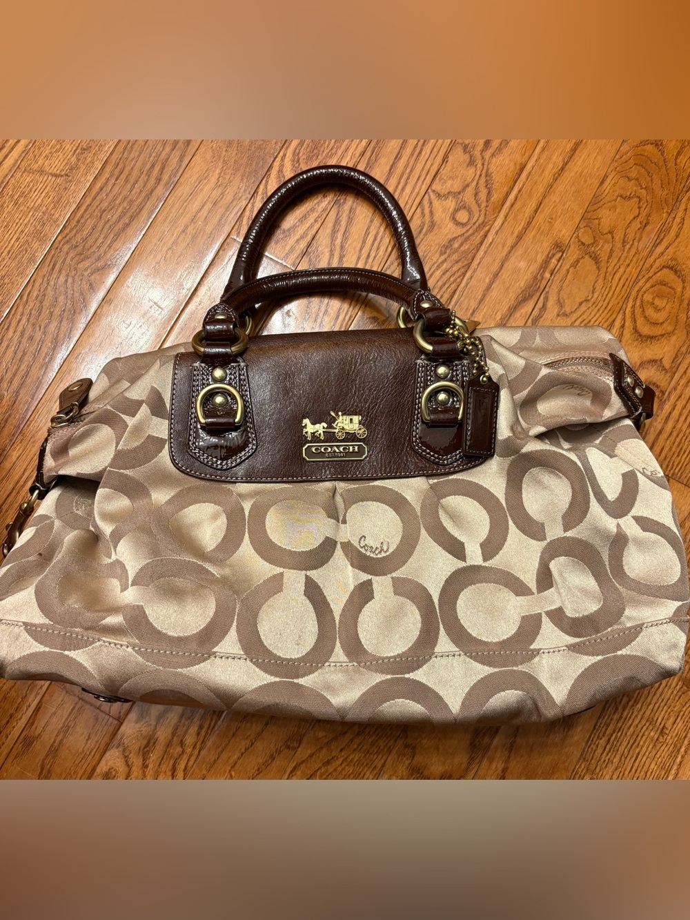 Coach Madison Op Art Signature Sateen SABRINA Satchel Hand or Shoulder Bag